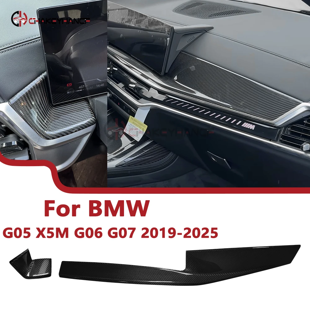 

Real Carbon Fiber Dashboard Panel Cover Trim Car Interior Accessories for BMW X5 G05 X5M X7 G07 LCI 2023-2025
