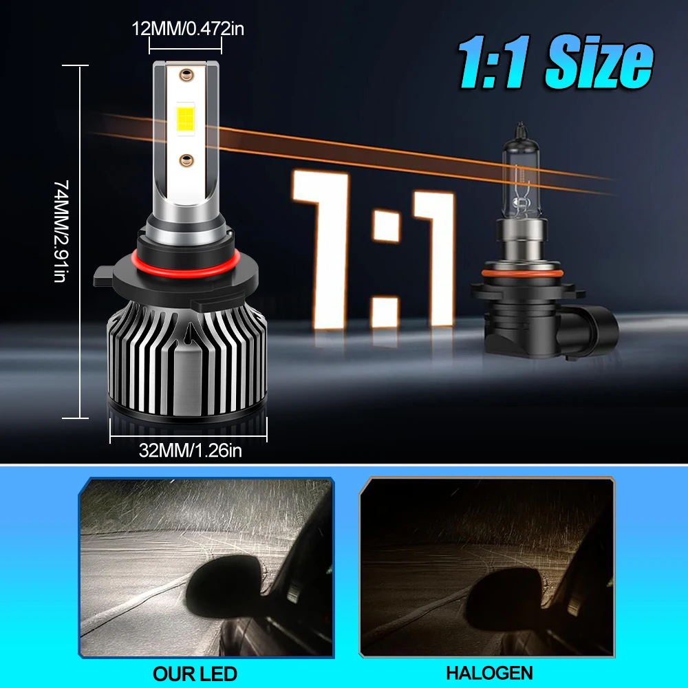 40000LM High Low Beam LED Headlight 6000K White 3570 CSP Chips Plug and Play For Volvo V50 2007-2010 2011 2012 2013 Car Light view 5
