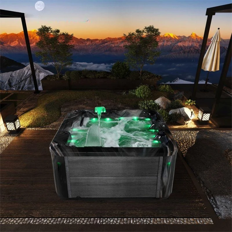 Villa SPA jacuzzi al aire libre acrílico para varias personas calefacción inteligente termostática jardín terraza gran piscina de burbujas