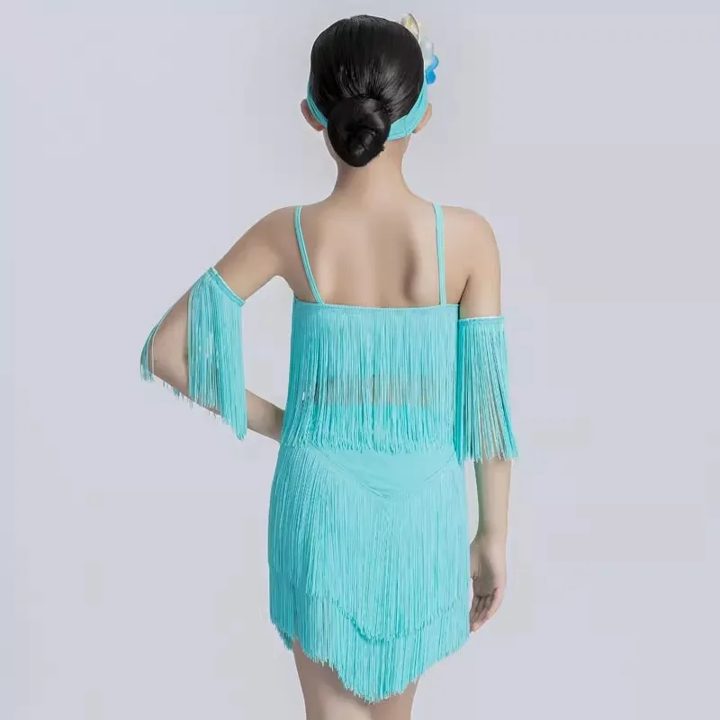 Fringe Latin Dans Jurk Meisjes Latin Dans Kleding Kids Competitie Salsa Kostuum Kind Cha Cha Rumba Ballroom Tango Jurken