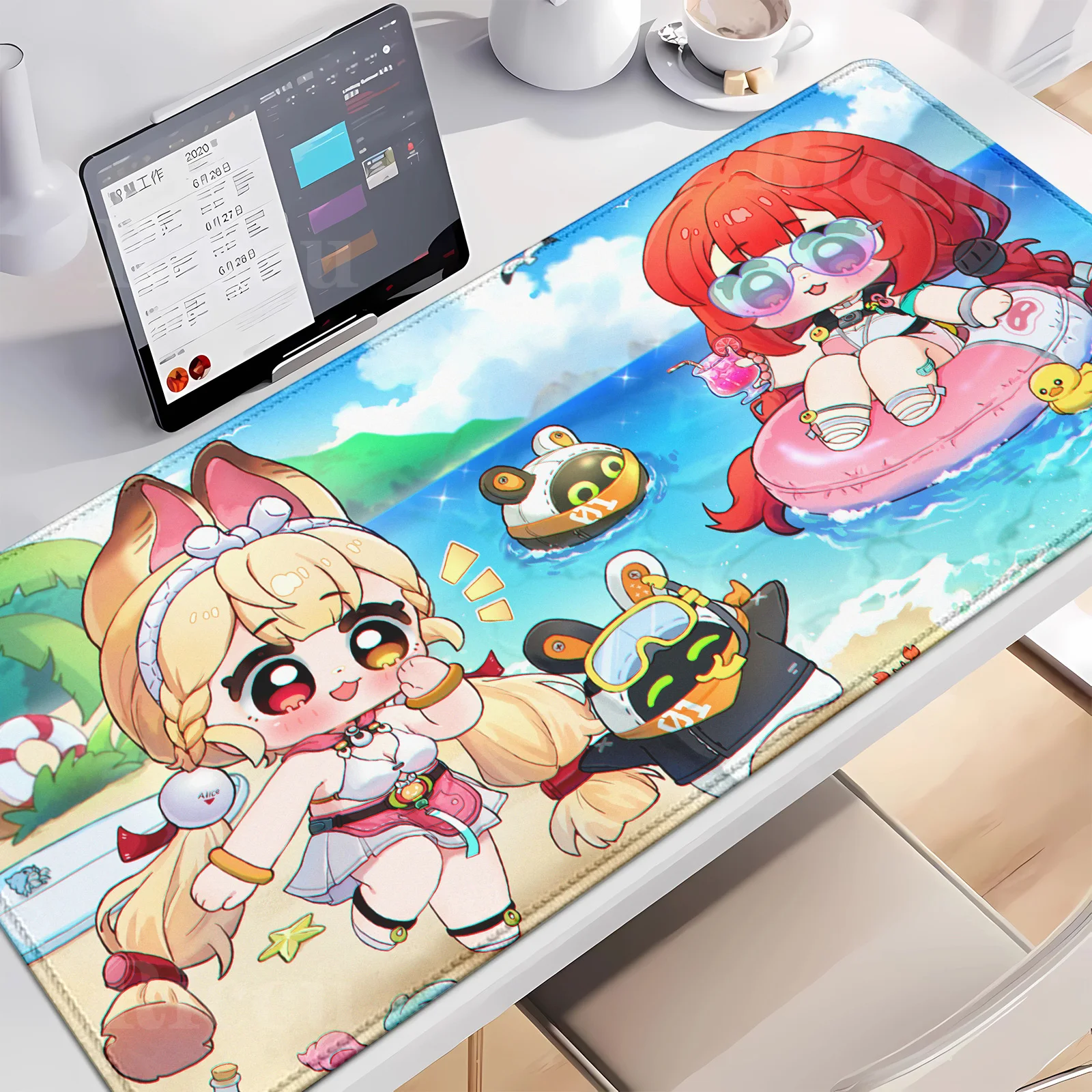 

HD PC peripherals Mouse Pad ZZZ Alice Anime Girls Sexy Large Keyboard Mouse Pad Non-slip Rubber Zenless Zone Zero Game Mouse Pad