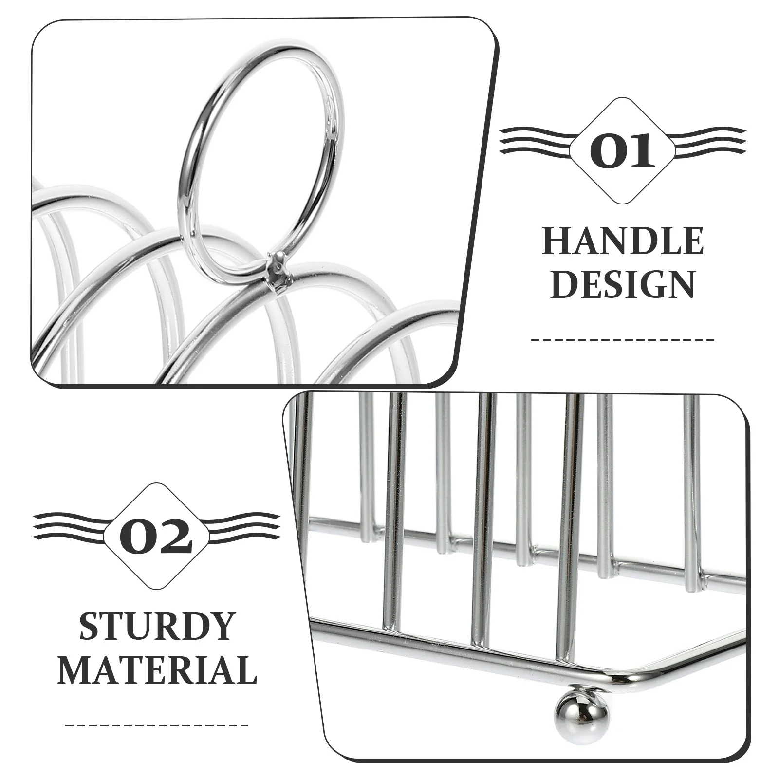 

Bread Rack Metal Desktop Toast Stand Smooth Surface Countertop Bread Storage Rack For Kitchen Household Reusable Toast