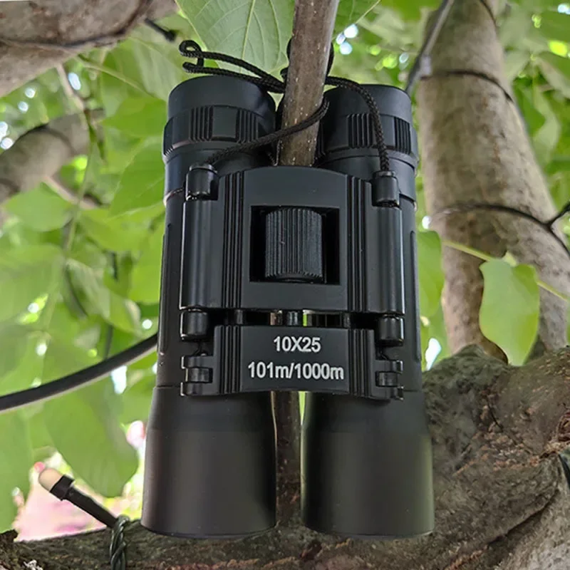 10X25 Old White Pole High Definition Low Light Non-infrared Folding Binoculars Outdoor Camping Hiking Binoculars