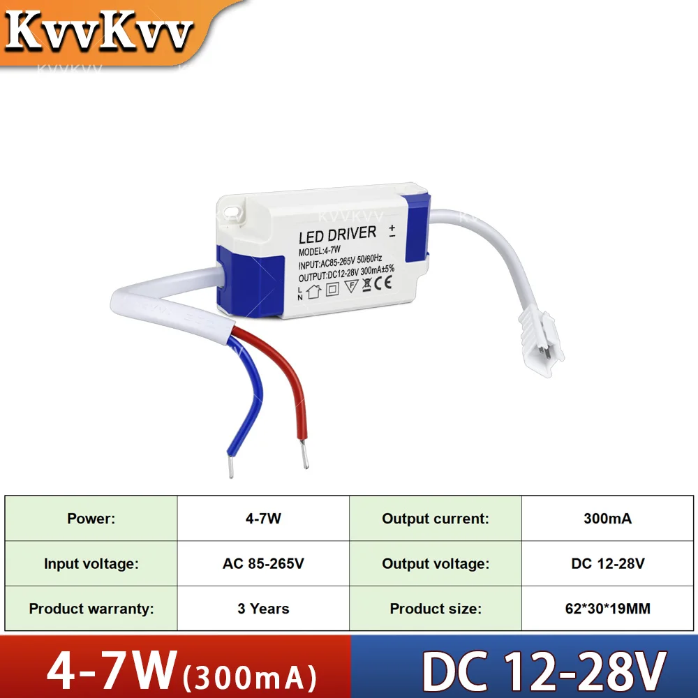AC85-265 LED Driver 300mA Constant Current 4-7W 8-18W 8-24W 24-36W 36-50W DIY LED Light Power Supply Lighting Transformer