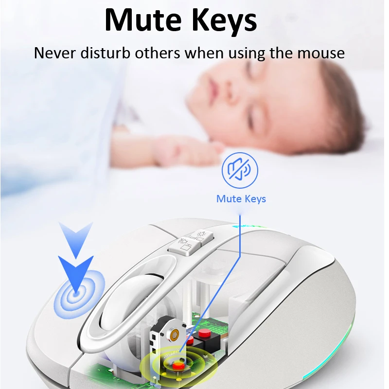 Multi-Function Bluetooth 2.4G Wireless Mouse One-Click To Desktop Type-C Rechargeable Mute Silent RGB Backlight Mice 2400DPI