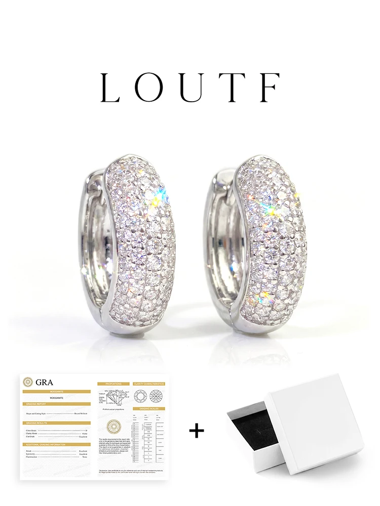 Full Moissanite Diamond Earrings For Women 925 Silver Plated Anniversary Birthday Gift High Quality Jewelry