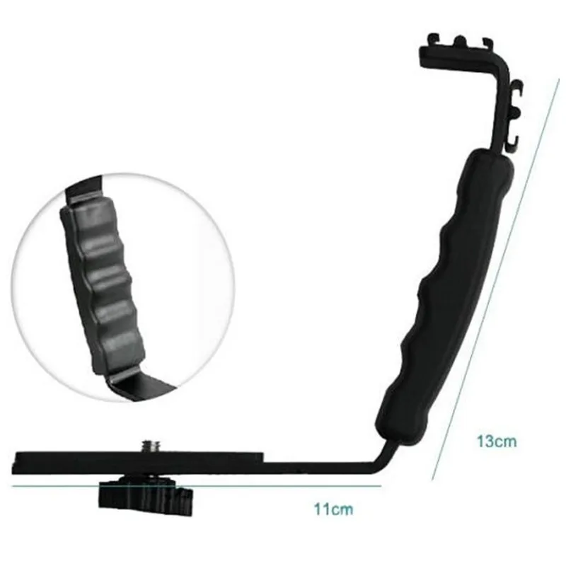 Camera Handle Grip Mount L Type Bracket W/ Cold Shoe 1/4 Adapter Stand for Zhiyun Smooth Q2 4 DJI OSMO Mobile Gimbal Stabilizer