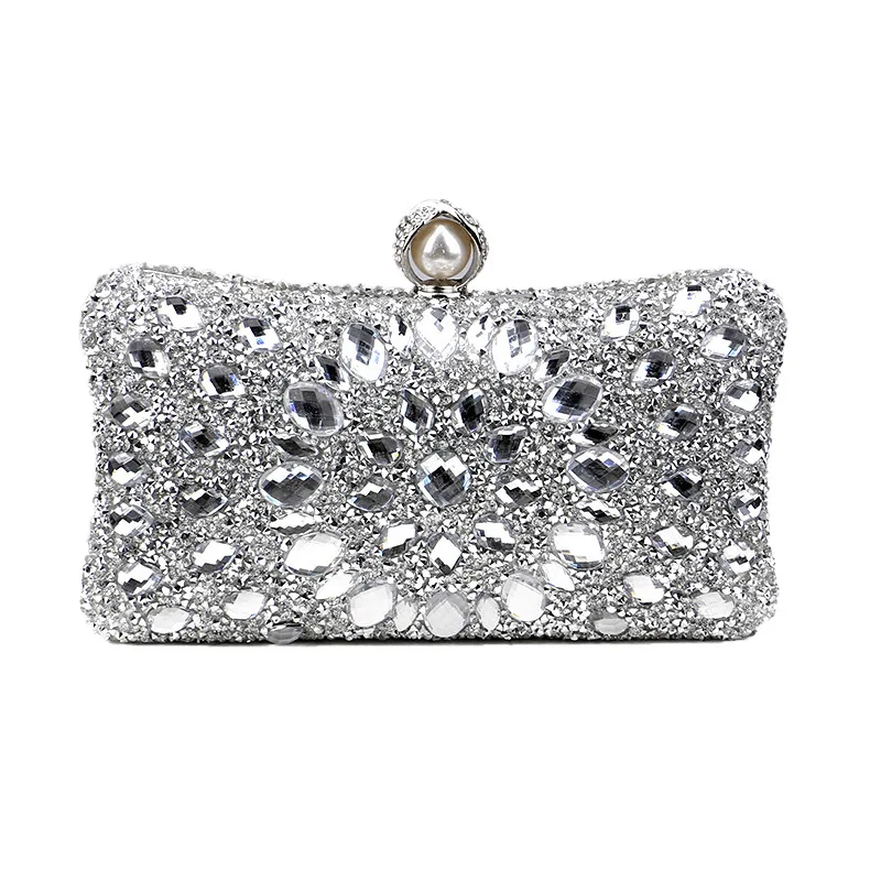 

Fashion Colored Rhinestone Bag Shiny Dinner Diamond-encrusted Banquet Clutch Dress Evening Bag Luxury Designer Bags High Quality