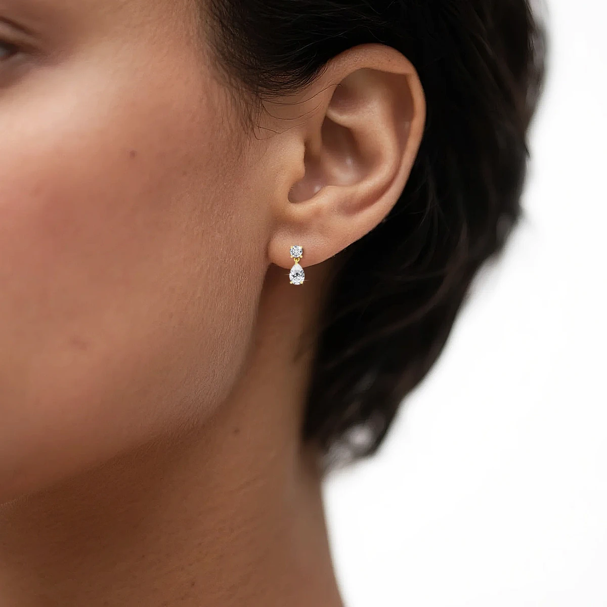 

1/20 14K Gold Filled Pear Cut Moissanite Drop Earrings GRA Diamond Pendant Earrings for Women Wedding Trendy Jewelry Gift