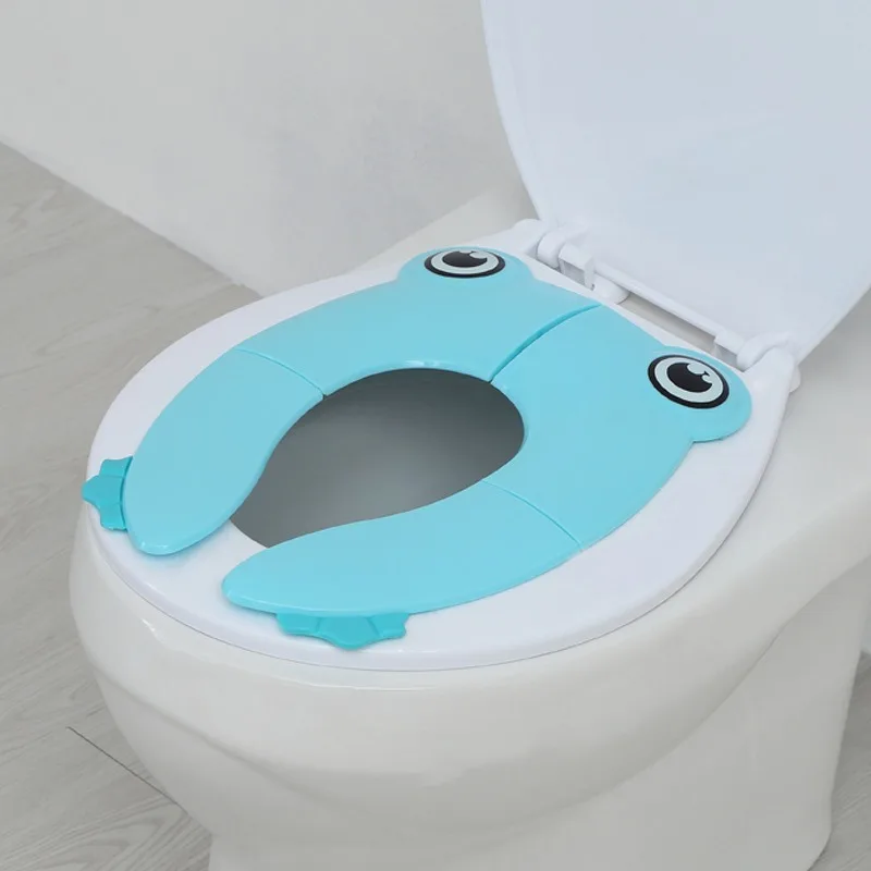 Cross-border exclusive frog-shaped foldable kids' toilet seat-portable travel potty pad, non-slip safe toilet trainer for babies