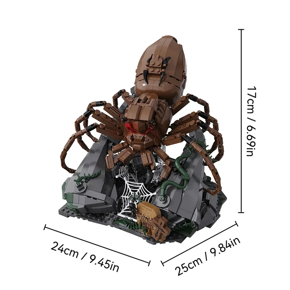 

Giant Eight-eyed Spider Animal Building Blocks Model MOC Technical Creative Assembly Bricks Set STEM Learning Toy Gift for Kids