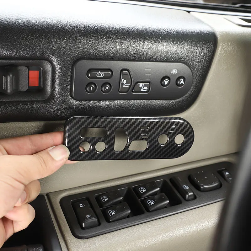 

Для Hummer H2 2003-07 Стайлинг автомобиля ABS углеродное волокно/серебристый переключатель памяти автомобильного сиденья рамка накладка наклейка автомобильные аксессуары