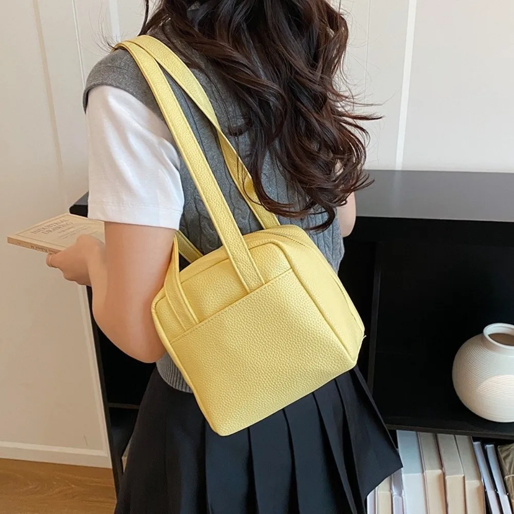 

Trendy Small Mini PU Single Shoulder Bag Squared Versatile Toast Crossbody Bag Matte Color Candy Color Underarm Bag Travel