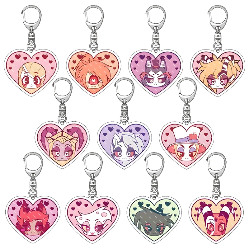 Hazbin Hotel Cartoon Characters Acrylic Keychain Trendy Bag Charm Cute Backpack Pendant Keyring Gift for Friends