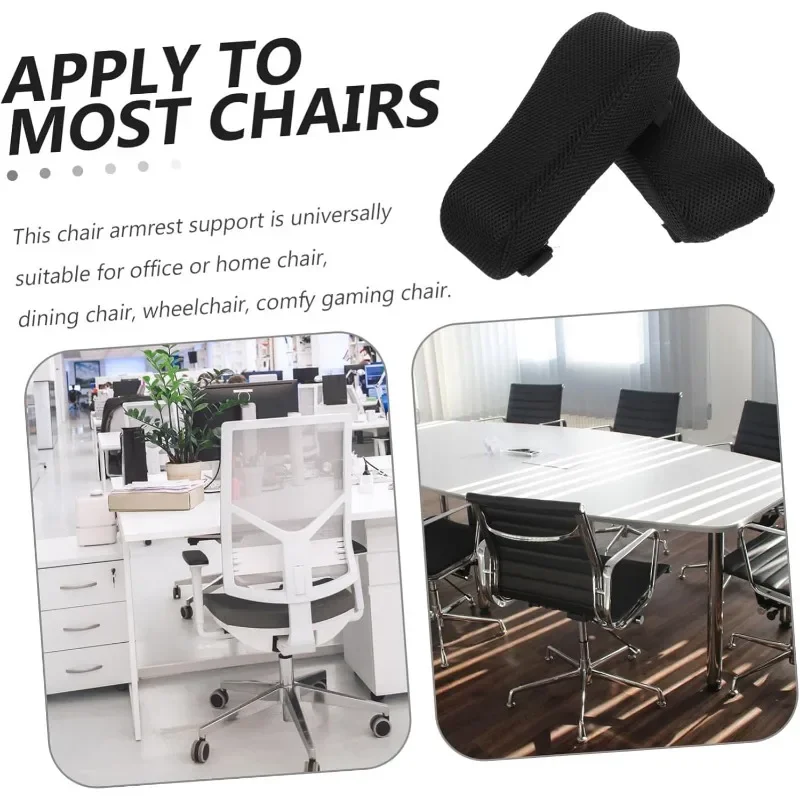 Almohadillas ergonómicas para Reposabrazos de Silla, cojín de soporte para brazo y codo, almohadillas de espuma viscoelástica con correas ajustables para oficina