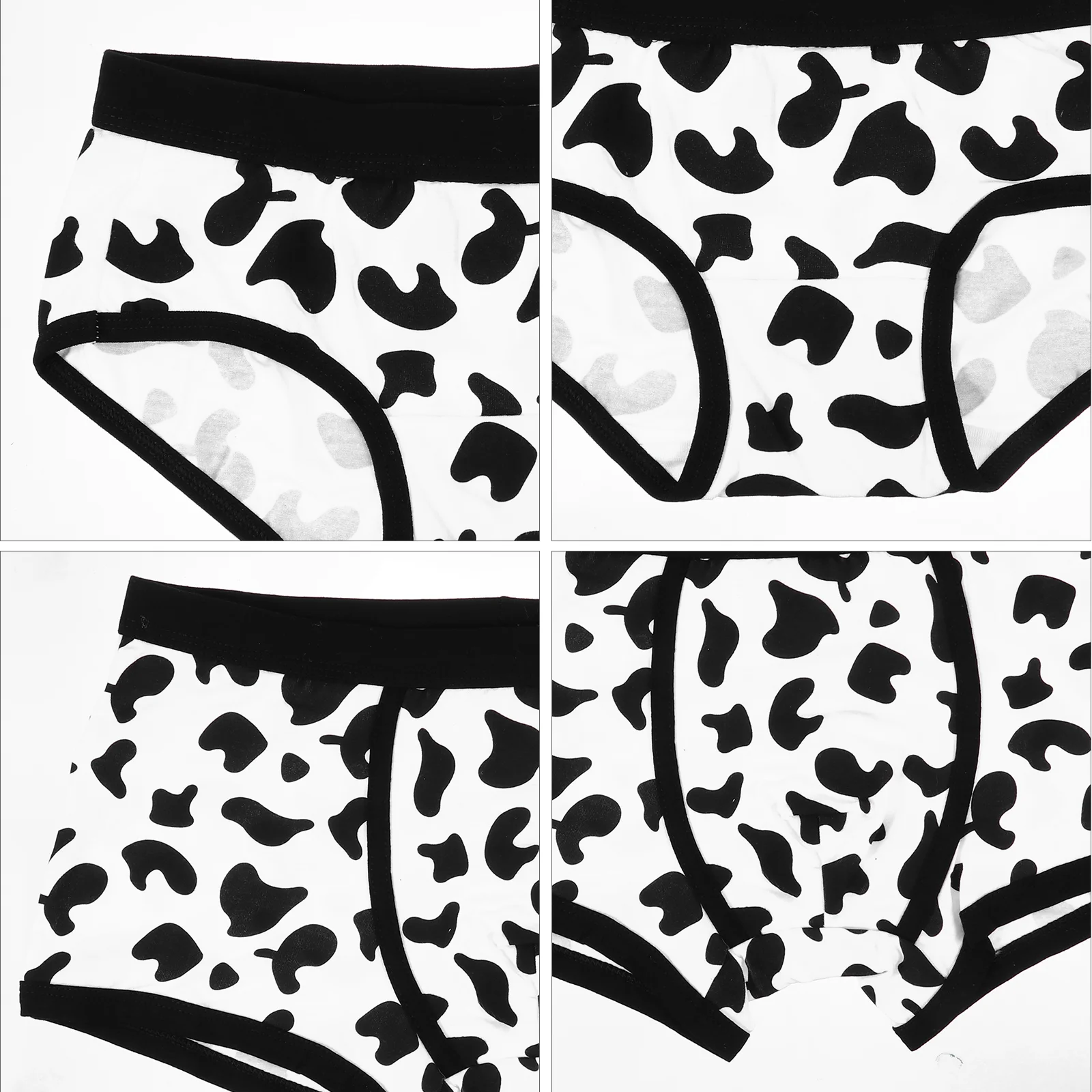 2 Pcs Cow Couple Panties for Couples Knickers The Household Pattern Briefs Cotton Man