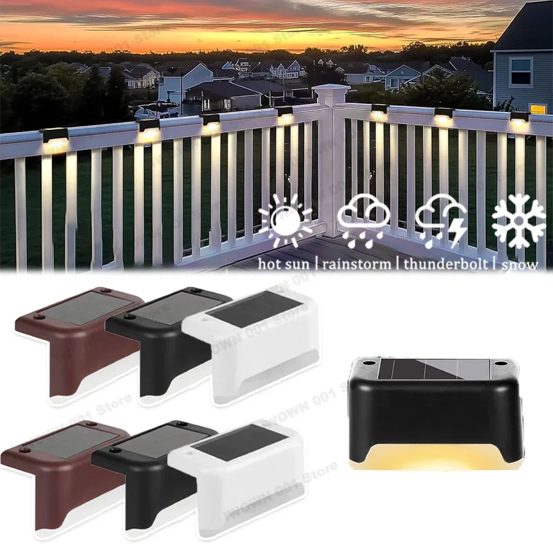 

Солнечные светодиодные фонари, уличные садовые фонари, IP65, водонепроницаемые солнечные светильники для ступенчатой палубы, солнечный свет, декор для двора, солнечные садовые фонари