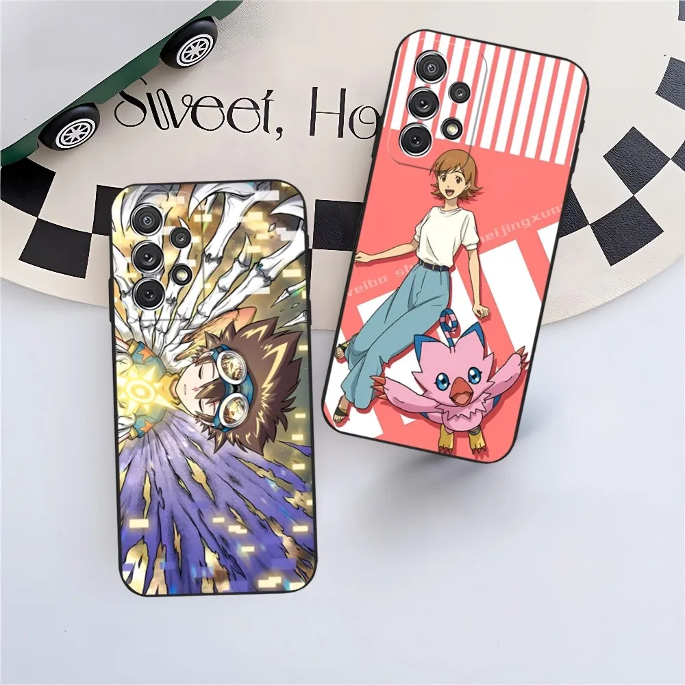 Digital Monster Digimon Phone Case for Sumsung Galaxy S24 S23 S22 S21 S20 A24 A34 N20 M54 A54 A53 Fe Plus Ultra Black Soft Cover