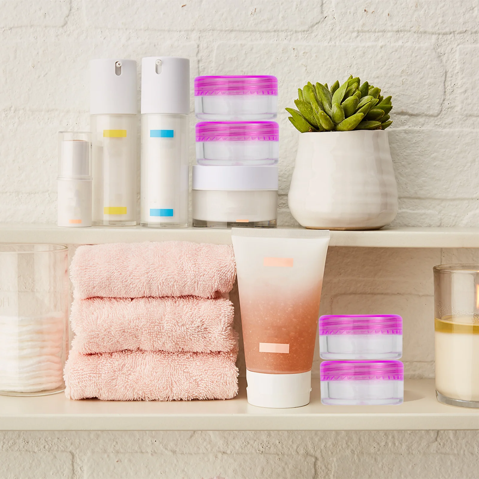 

44Pcs 5G Mini Plastic Cream Jars Empty Containers for Travel Camping Home Use Mixed Styles Creams Container Cosmetics Jars