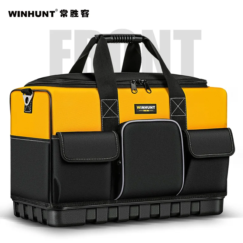 

WINHUNT Electrician Tool Bag Heavy Duty Wear Resistant Thick Oxford Cloth Plastic Base Hand Carry Hardware Storage Organizer Too