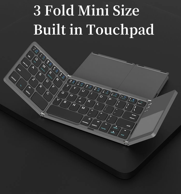 Tablet Notebook Keyboard Portable Mini Foldable Bluetooth Keyboard Touchpad For iPad Air Mini Pro Tablet iOS Wins Android B033