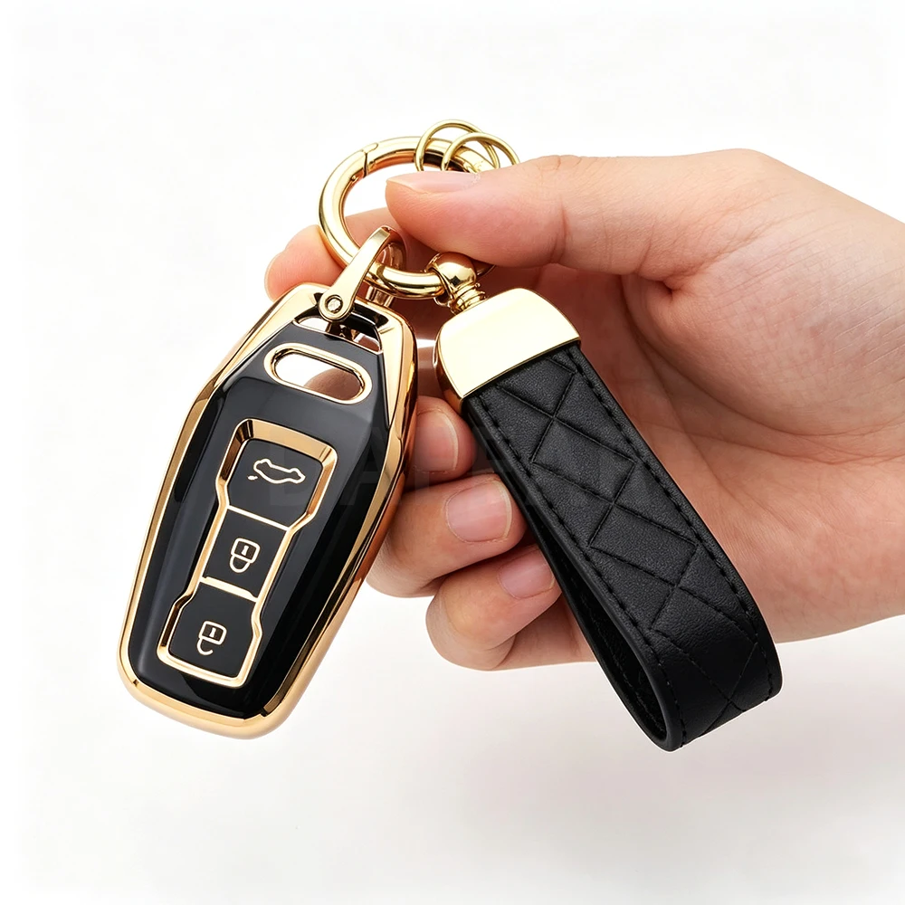 TPU Car Key Case Fob for Audi A5 A5L 2025 Q5 Q6 Q6L A6 2025+ A6L A3 Remote Decoration Cover Bag Shell Keychain Accessories