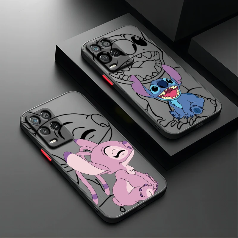 

Stitch Art Cute Disney For OPPO Realme Q5 C55 C33 C30S C31 C25Y S C21Y C20A C15 C11 Frosted Translucent Phone Case