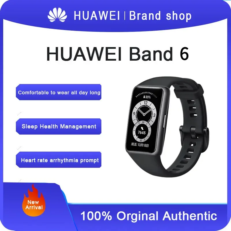 Huawei Band 6 Smart Band Smart Watch Blood Oxygen Monitoring Heart Rate Reminder for Male and Female Adults Long Battery Life