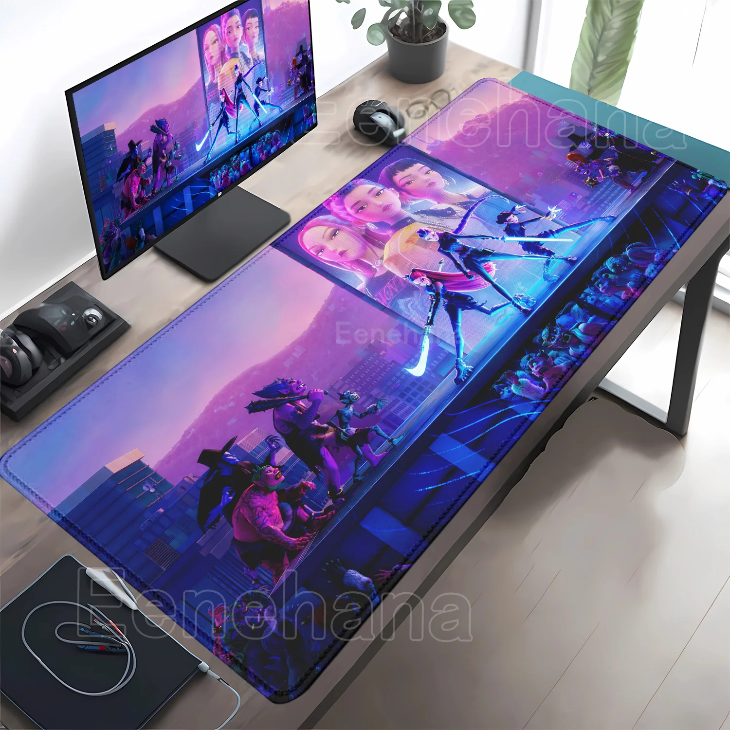 

anime KPop D-Demon H-Hunters Mouse Pad Non-slip Gaming offices Accessories Desk Mat Large Game Keyboard Rubber overlock Mousepad