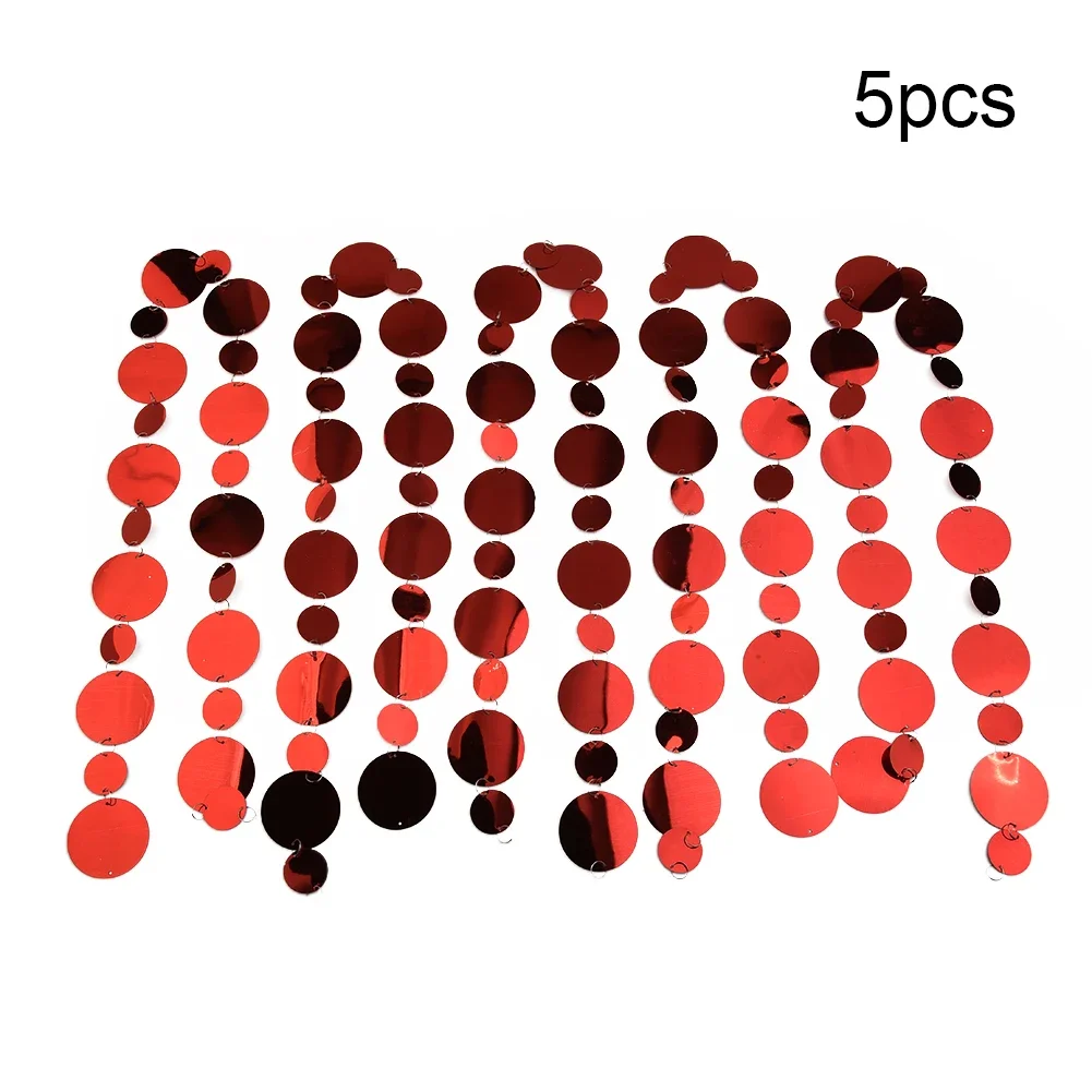 5PCS Brand New Decorating Weddings Sequin Curtain Sequin String 5 Strips Home Decoration PVC Sequins Rotundity
