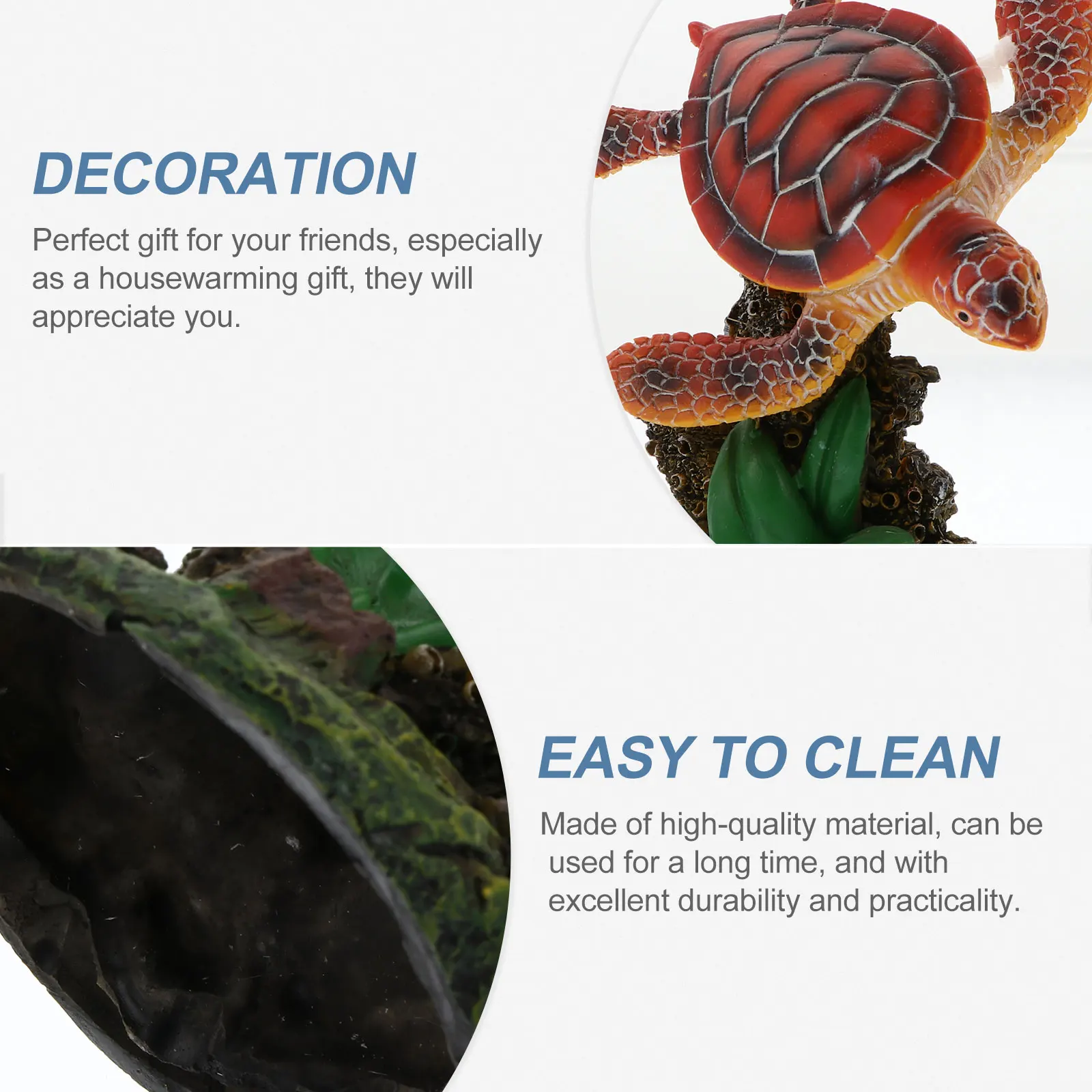 

1Pcs Pretty Turtle Shape Structure Resin Ornaments Easy to Clean Not Easy to Fade Break Great Birthday Gift for Children