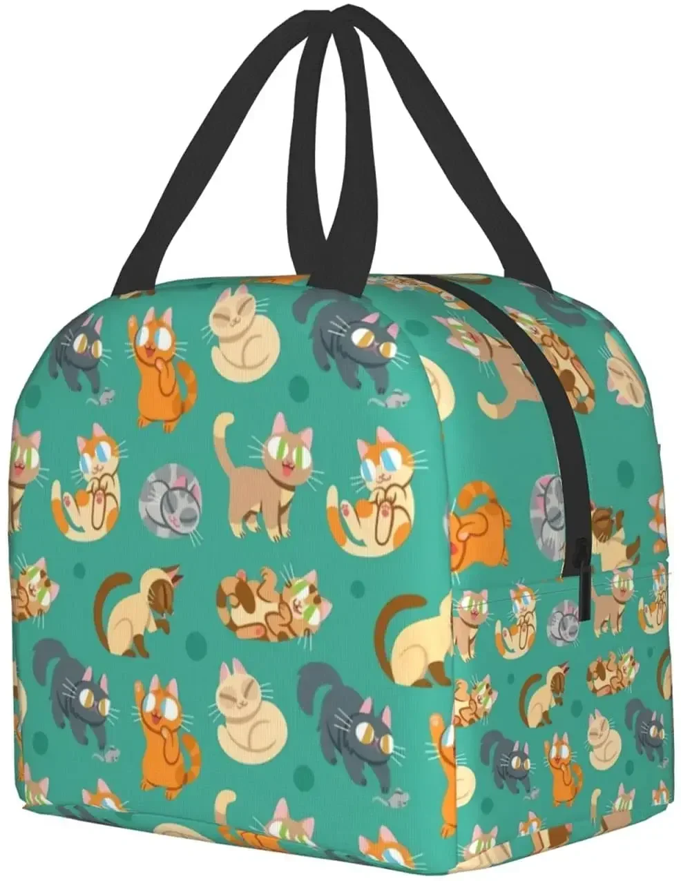 Cute Cat Lunch Bag for Women Men,boys Girls School Lunch Boxs Kids Snack Bags Bento Boxs Waterproof