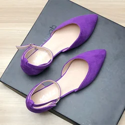 Lady Flock Nubuck Leather Sandals Studded Traditional Flats Wide Fitting 3-48 Wine Purple Beautiful Soft Shoes Cover Heel Buckle