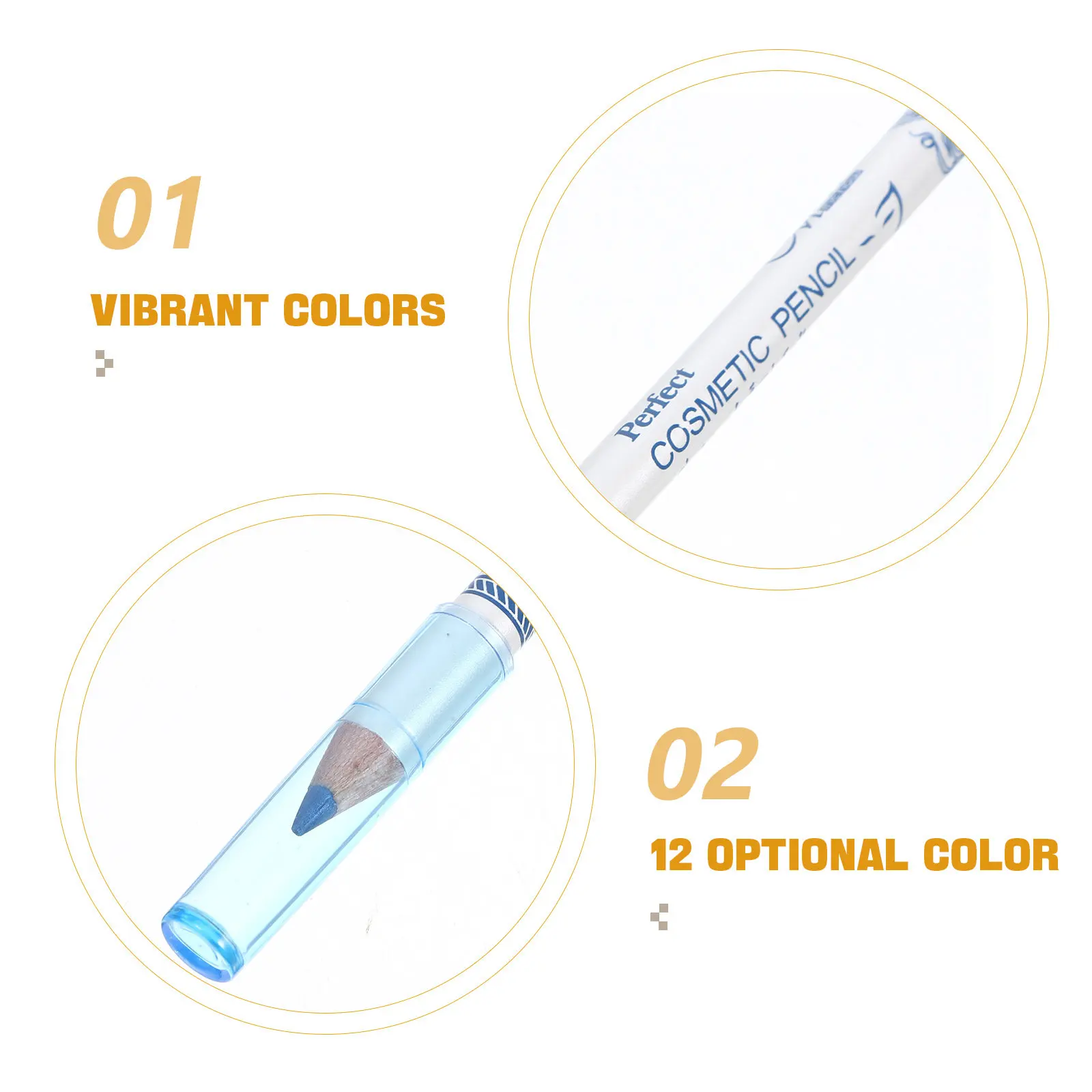 12-teiliges 12-Farben Eyeliner-Stift-Set Wasserfest Ölfest Schnelltrocknend Leichtgewichtig Rutschfester Griff Tragbares Make-up Farbiger Eyeliner