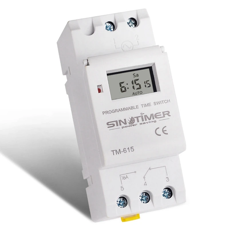 

5X SINOTIMER Electronic Timer, TM615-2 Timer Switch 7 Days 24 Hours Programmable LCD Time Relay-220V