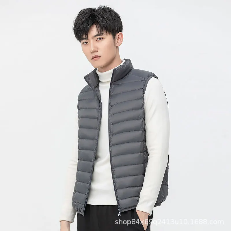 Down Vest for Men Fashionable and Trendy Lightweight Warm and Plush Slim Fit Autumn and Winter Vest