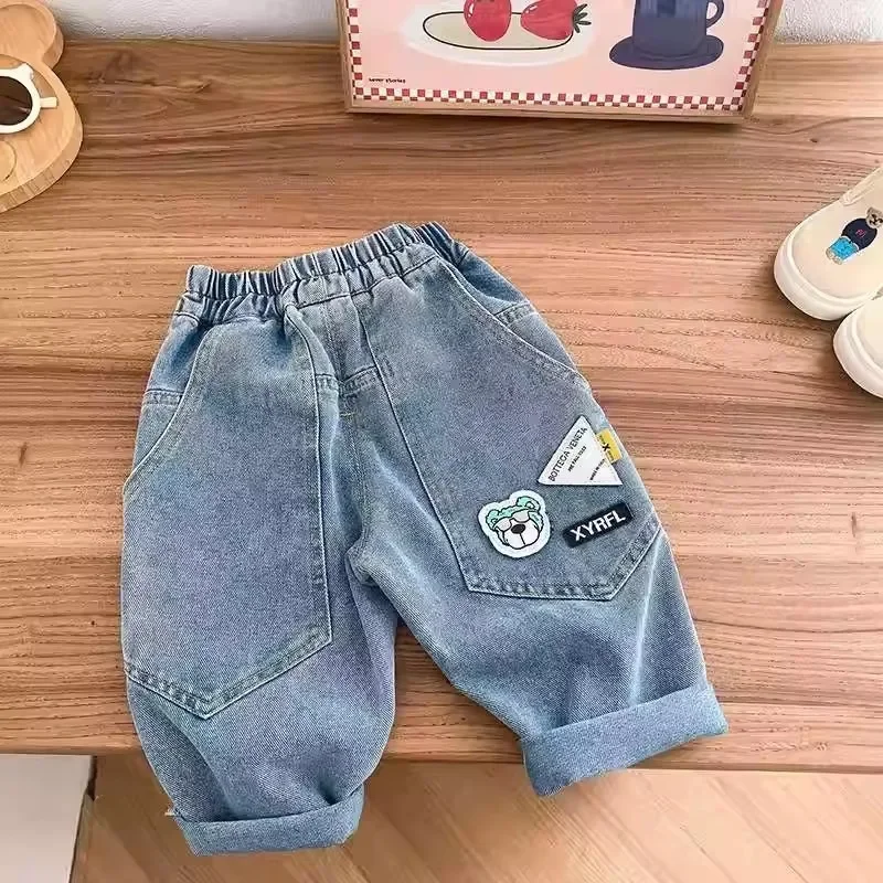 New Children\'s Loose Daddy Pants Little Boy Cowboy Pants Korean Version Boy Jeans Spring and Autumn