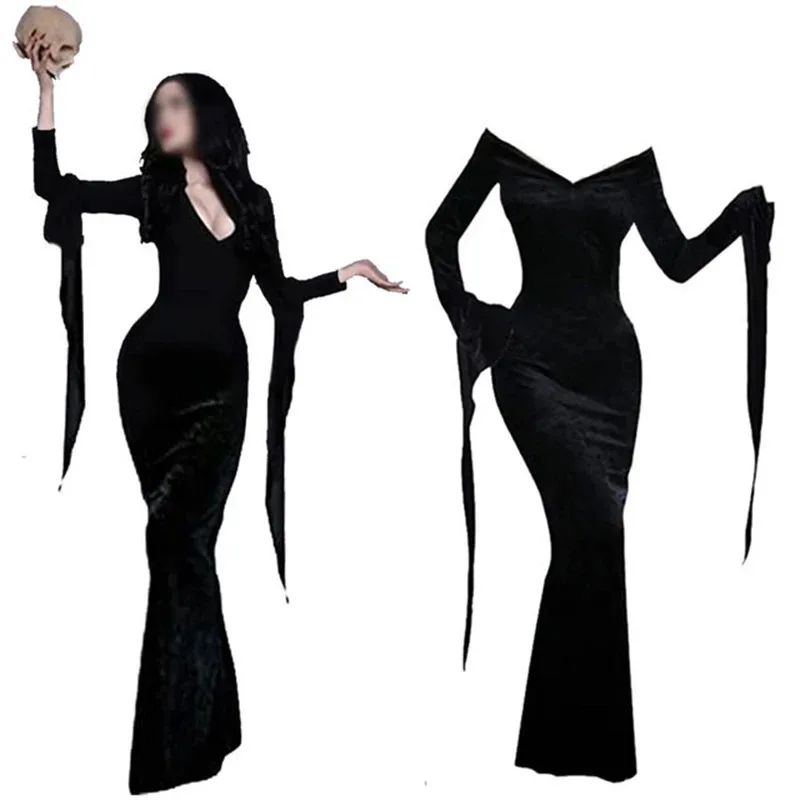 ゴメスアダムスコスプレアニメ Morticia 衣装ドレスハロウィンカーニバル衣装大人子供コートシャツパンツネクタイスーツパーティー制服