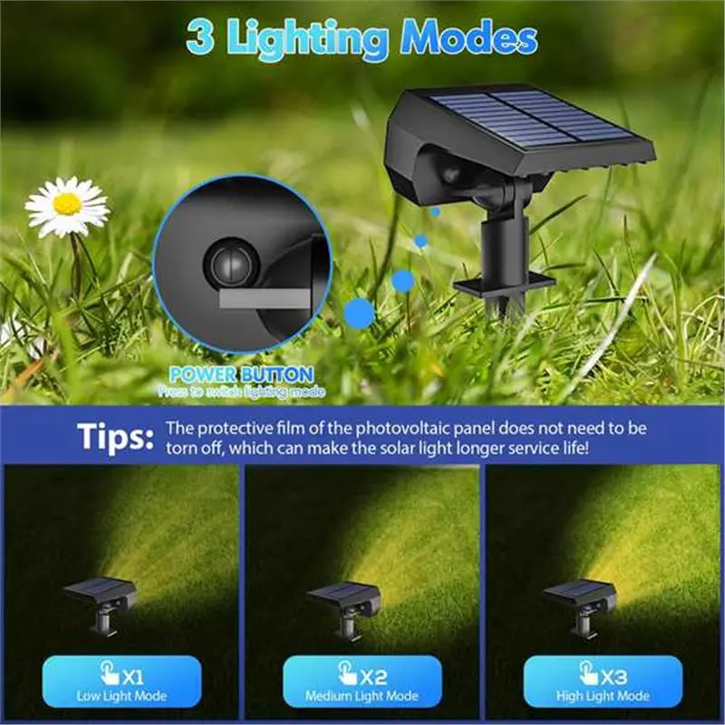 CYCLI-Solar Powered Garden Lights 4Pcs Outdoor Waterproof,56 LED 3 Lighting Modes For Yard Spot For Outside A