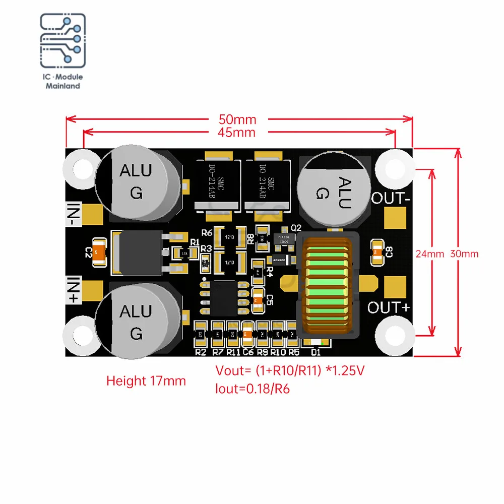 DC-DC High Power Buck Power Module Converter Input 10-110V Fixed to 5V 9V 12V 24V Output Converter Non-Isolated Regulator