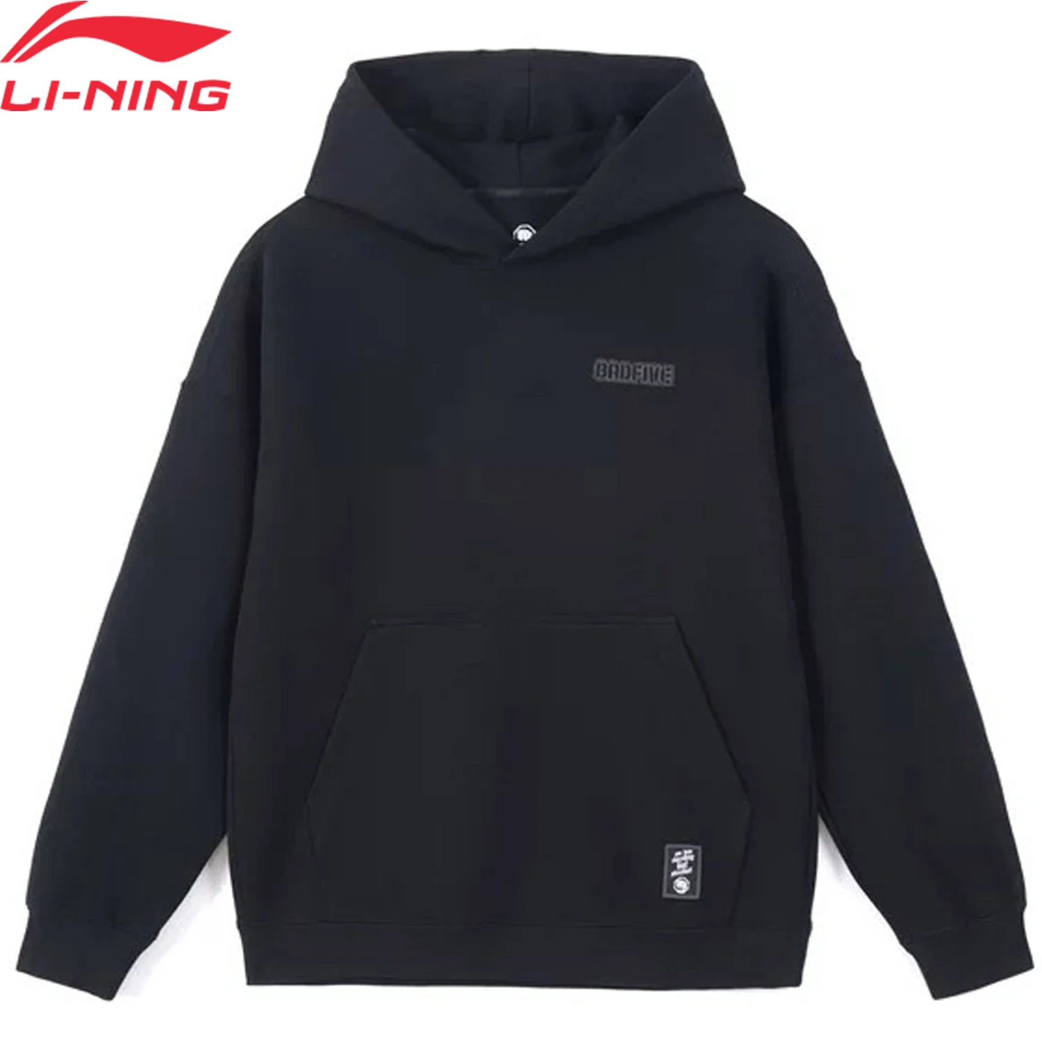 

Li-Ning Men BADFIVE Hoodie Loose Fit 54%Cotton 46%Polyester Leisure Printed Logo Hooded LiNing Sweatshirt Tops AWDV029