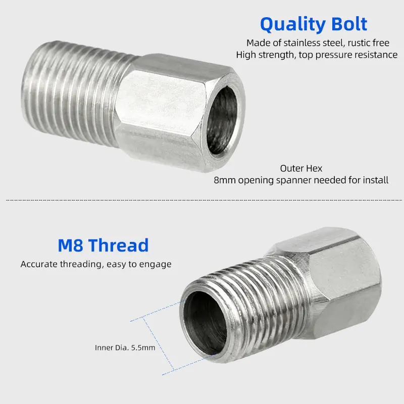 جوفاء بولت M8 الموضوع للدراجات الصحن الهيدروليكي الفرامل إبرة حلقات الزيتون الربط ، اختياري هلام المطاط كم غطاء BH59 BH90