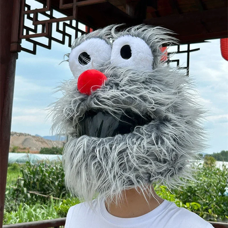 أغطية خوذة الدراجة النارية خوذة قطيفة كرتونية غطاء حماية خوذة أغطية كاملة الوجه لخوذات ركوب شخصية مضحكة