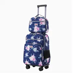 Women 20 Inch Rolling Bag Set with Handbag Women Trolley Backpack With Wheels Women Wheeled Backpack Travel Bag Trolley Suitcase