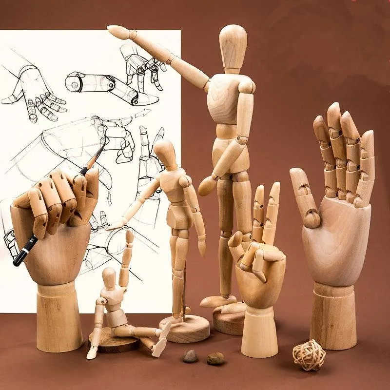 Artistic Wooden Sketch Mannequin with Movable Limbs - Perfect for Drawing, Decoration & Gift
