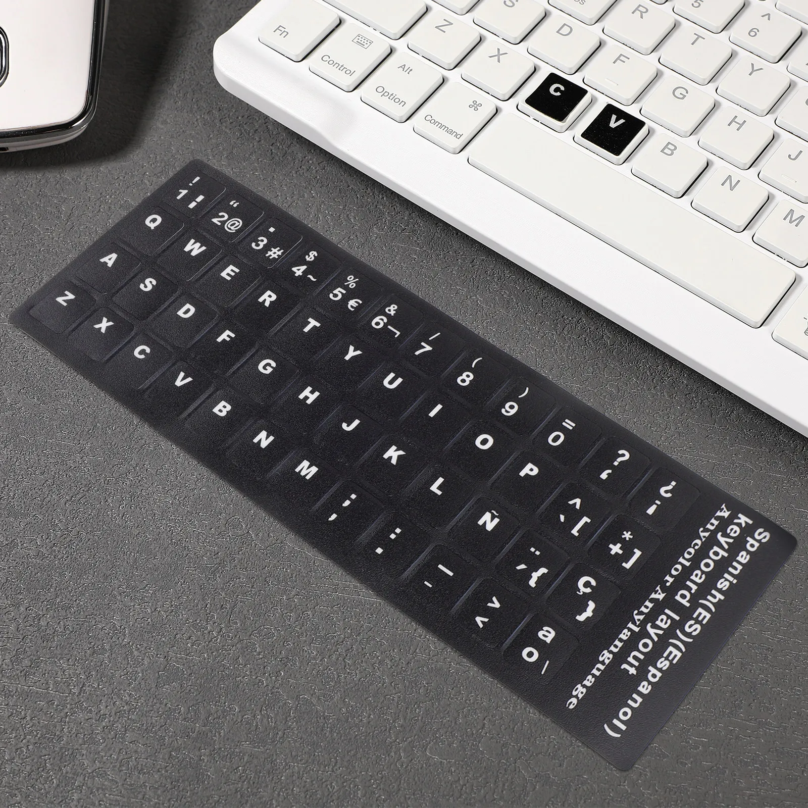 10Sheets Keyboard Stickers Spanish Language Letter Decals for 65 Percent Laptop Computer Keys Waterproof Dustproof Easy Install
