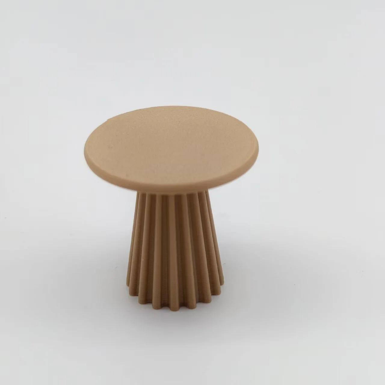 Mini Table Round Coffee Tables Set 3D Printed Fluted Pedestal Miniature Furniture Scene Accessories Desktop Decorations