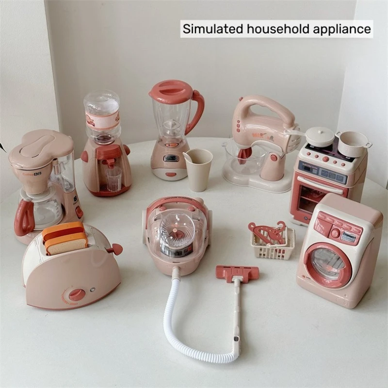 

Children's Play House Small Appliance Toys-Simulated Electric Washing Machine Coffee Maker Bread Maker & Kitchen Water Dispenser