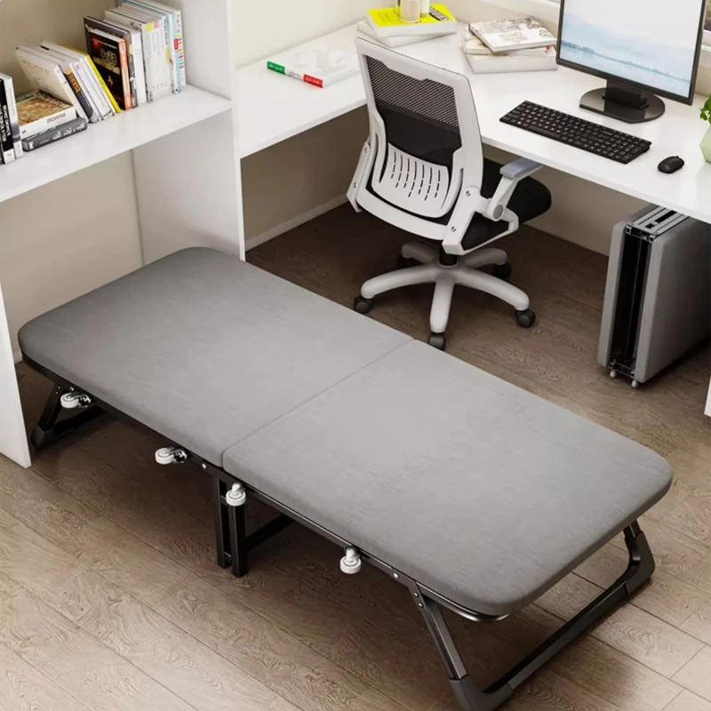 Household Portable Folding Beds Single Outdoor Marching Bed Practical Break Folding Bed Suitable Home Office Use Cama De Casal