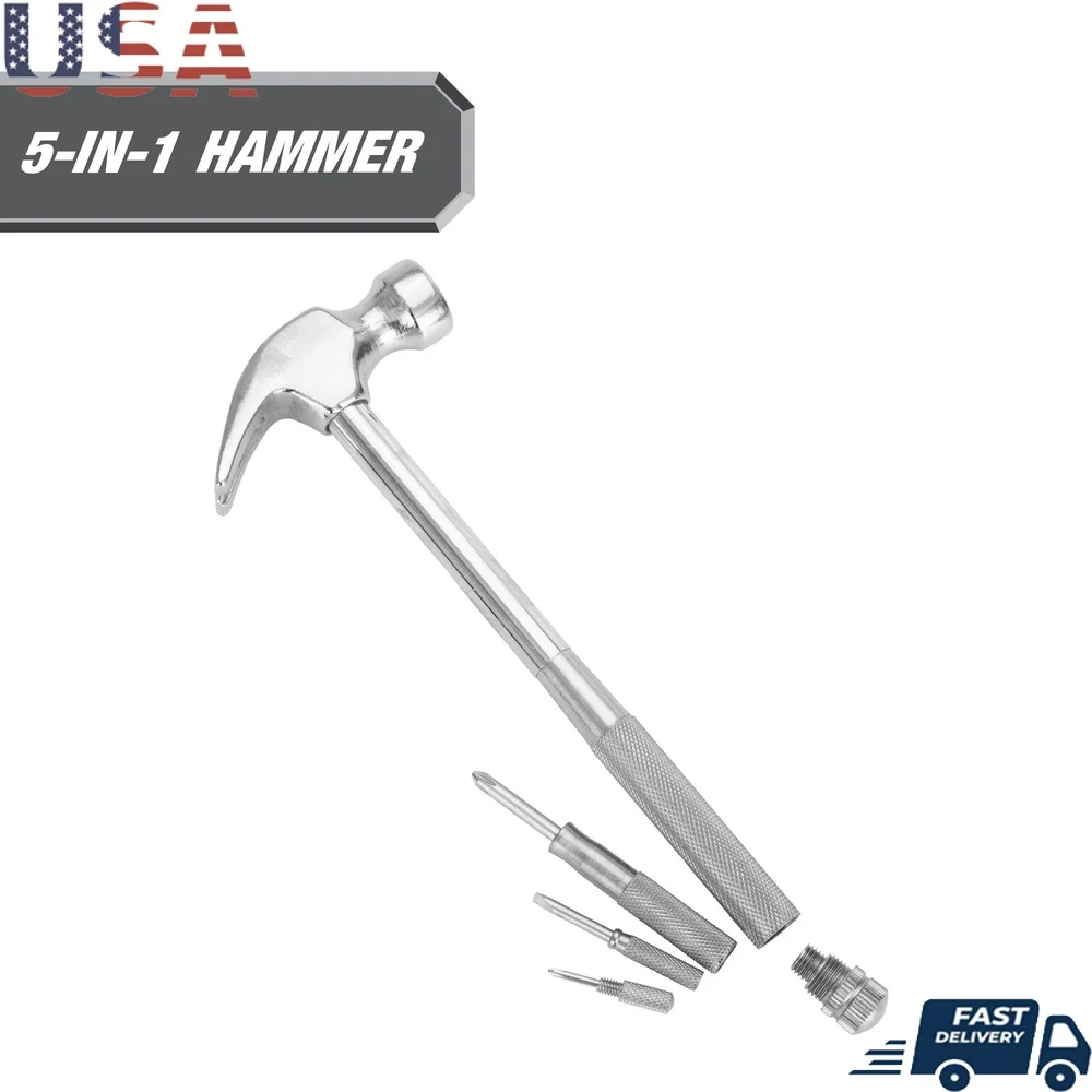 

Набор молотковых отверток 5 в 1, 4 отвертками, хромированная, устойчивая к ржавчине ручка с накаткой, легкий дизайн, идеальный подарок для мамы